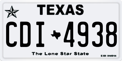 TX license plate CDI4938