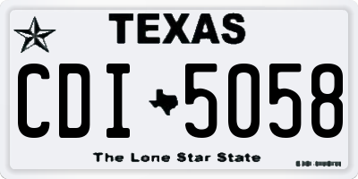 TX license plate CDI5058