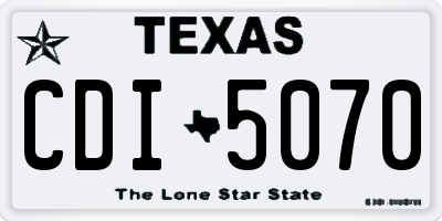 TX license plate CDI5070