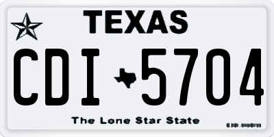 TX license plate CDI5704
