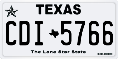 TX license plate CDI5766