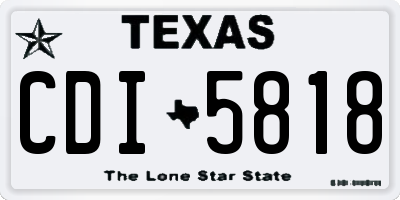 TX license plate CDI5818