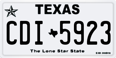 TX license plate CDI5923