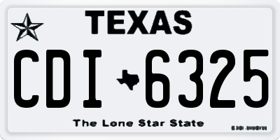 TX license plate CDI6325