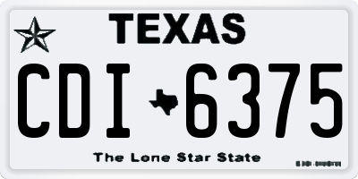 TX license plate CDI6375