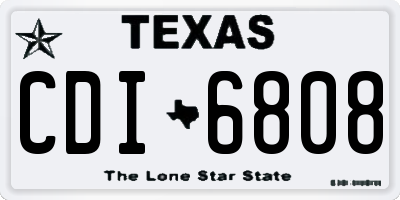 TX license plate CDI6808