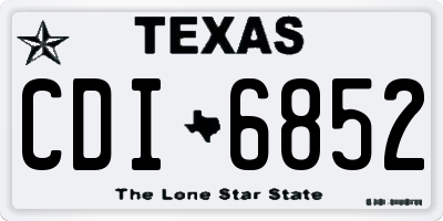 TX license plate CDI6852
