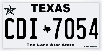 TX license plate CDI7054