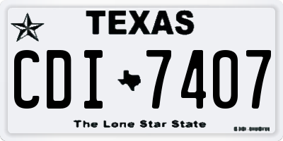 TX license plate CDI7407
