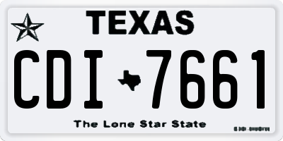 TX license plate CDI7661