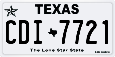 TX license plate CDI7721
