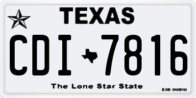 TX license plate CDI7816