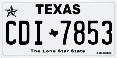 TX license plate CDI7853