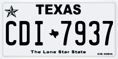TX license plate CDI7937