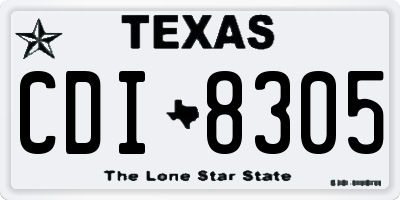 TX license plate CDI8305