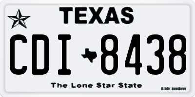 TX license plate CDI8438