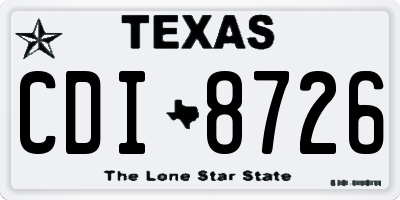 TX license plate CDI8726