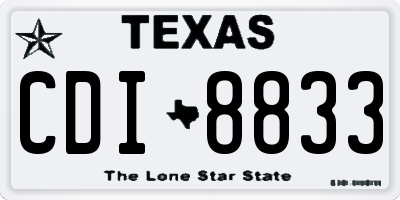 TX license plate CDI8833