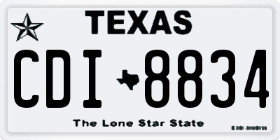 TX license plate CDI8834