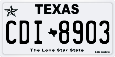 TX license plate CDI8903