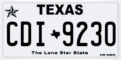 TX license plate CDI9230