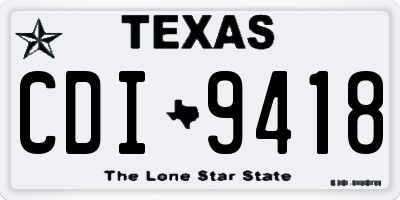 TX license plate CDI9418