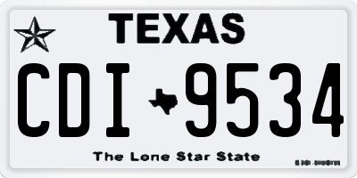 TX license plate CDI9534