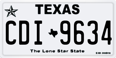 TX license plate CDI9634