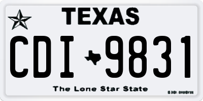TX license plate CDI9831