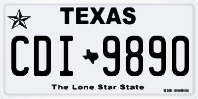 TX license plate CDI9890