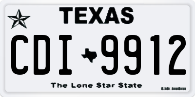 TX license plate CDI9912