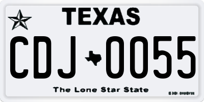 TX license plate CDJ0055