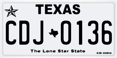 TX license plate CDJ0136