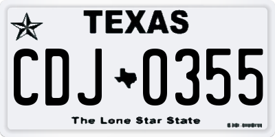 TX license plate CDJ0355