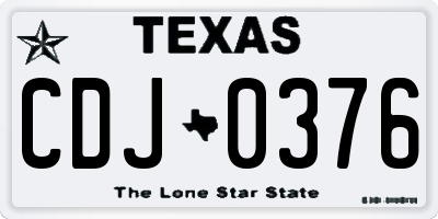 TX license plate CDJ0376