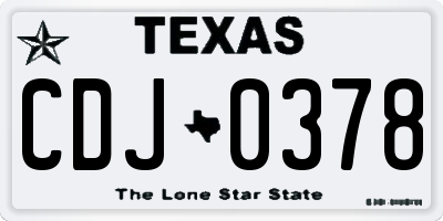 TX license plate CDJ0378