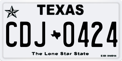 TX license plate CDJ0424