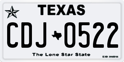 TX license plate CDJ0522