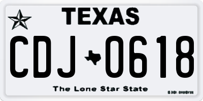 TX license plate CDJ0618