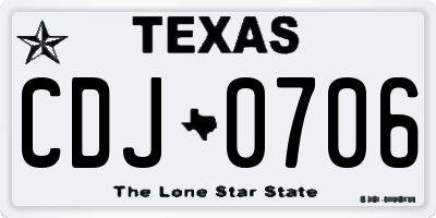 TX license plate CDJ0706