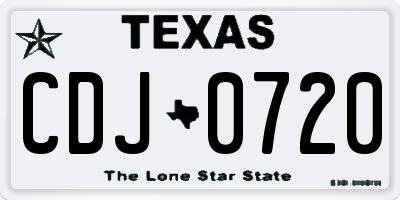 TX license plate CDJ0720