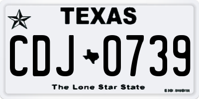 TX license plate CDJ0739