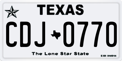 TX license plate CDJ0770