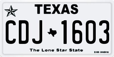 TX license plate CDJ1603