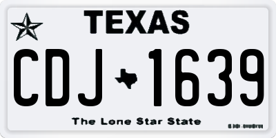 TX license plate CDJ1639