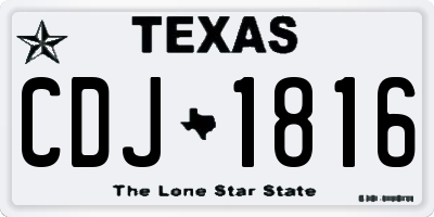 TX license plate CDJ1816