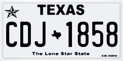 TX license plate CDJ1858