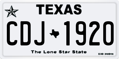 TX license plate CDJ1920