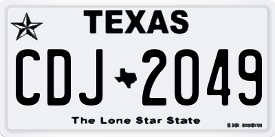 TX license plate CDJ2049