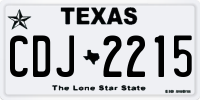 TX license plate CDJ2215